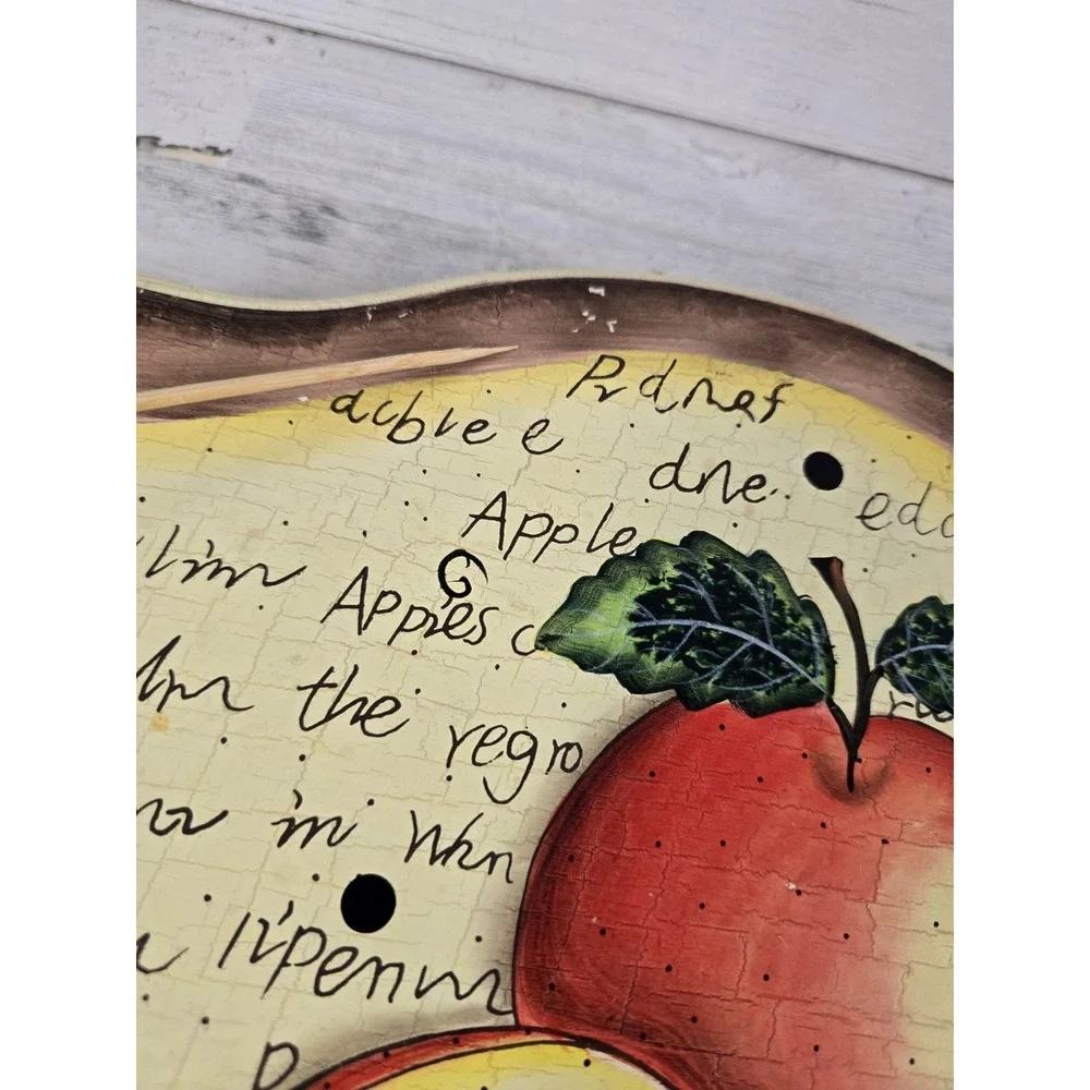 Thomas Pacconi Classics Wood Cookbook Stand Apple Hand Painted Farmhouse Cream
